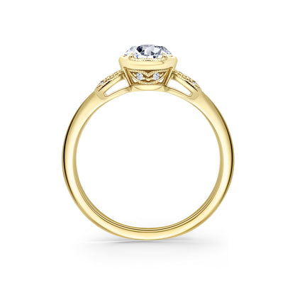 Floral Pavé Rose Cut Diamond Engagement Ring