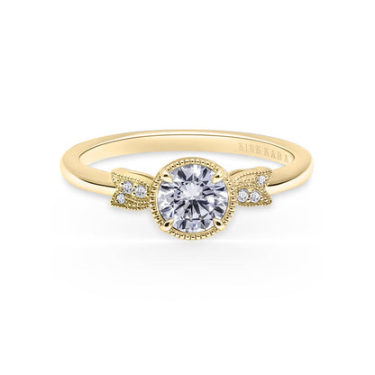 Floral Pavé Diamond Engagement Ring