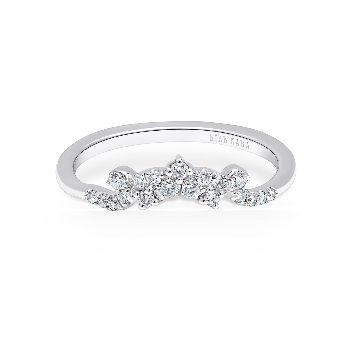 Royal Swirl Contoured Diamond Wedding Band