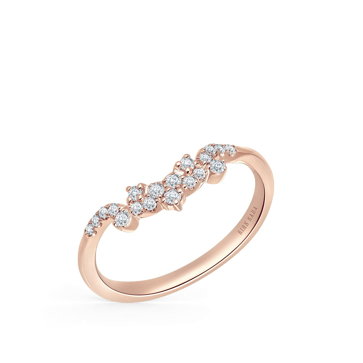 Royal Swirl Contoured Diamond Wedding Band