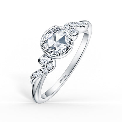 Royal Swirl Rose Cut Diamond Engagement Ring