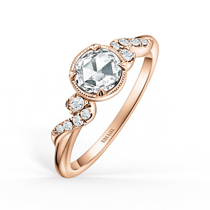 Royal Swirl Rose Cut Diamond Engagement Ring