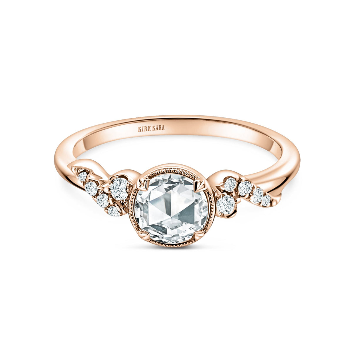 Royal Swirl Rose Cut Diamond Engagement Ring