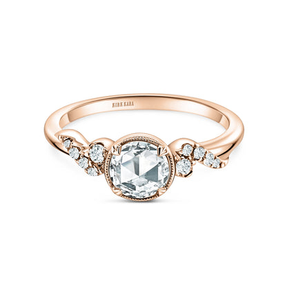 Royal Swirl Rose Cut Diamond Engagement Ring