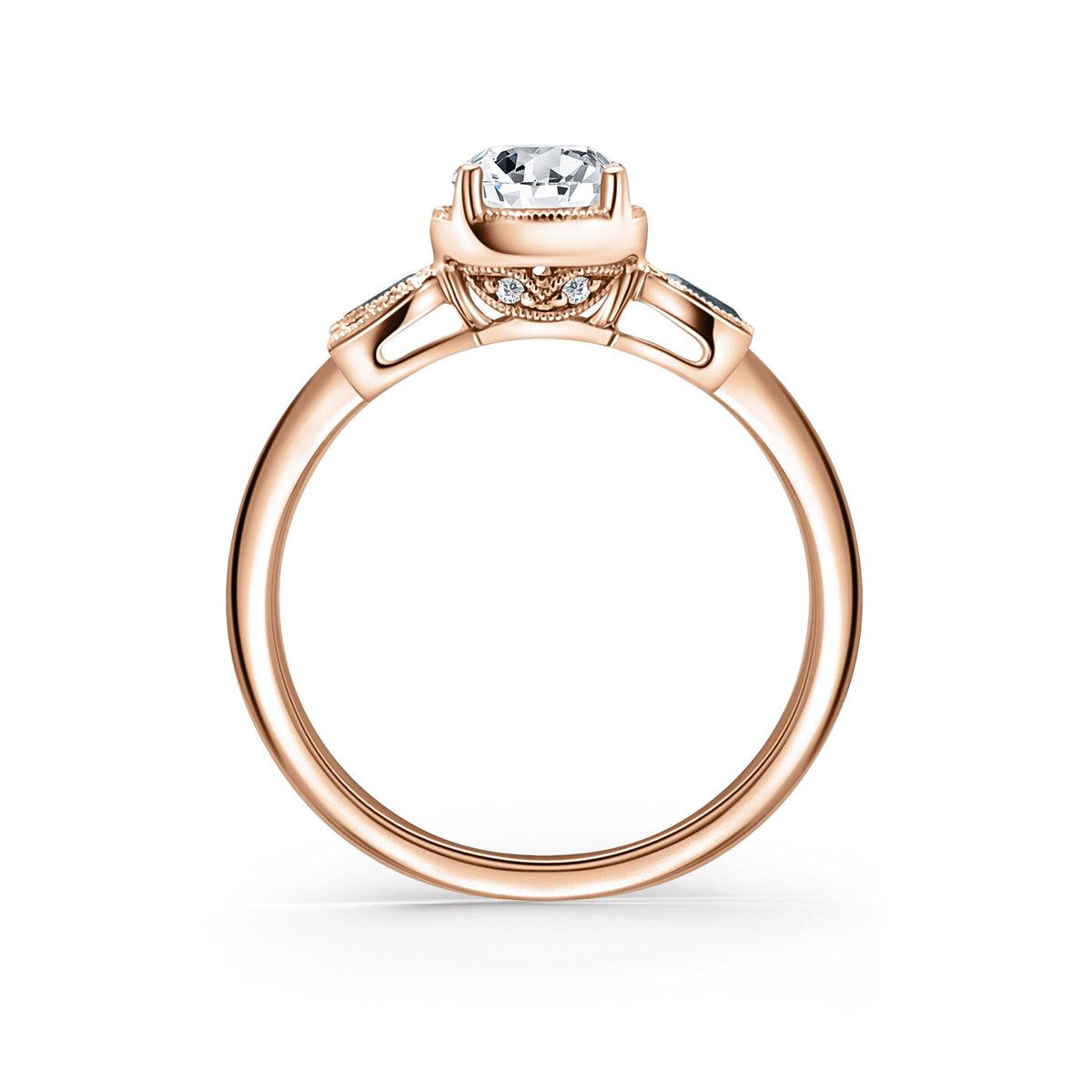 Royal Swirl Rose Cut Diamond Engagement Ring