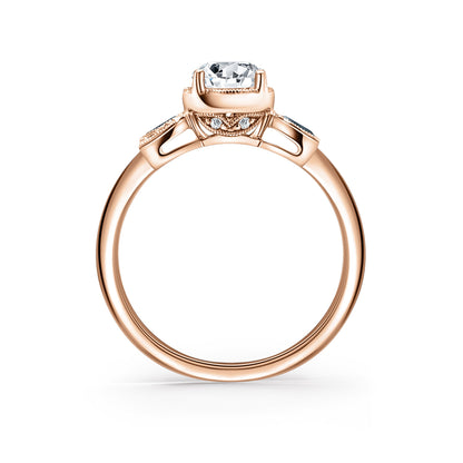 Royal Swirl Rose Cut Diamond Engagement Ring