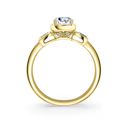 Royal Swirl Rose Cut Diamond Engagement Ring