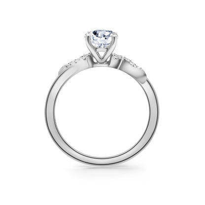 Swirl Accent Diamond Engagement Ring
