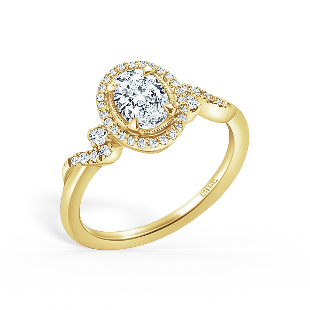 Royal Swirl Halo Diamond Engagement Ring