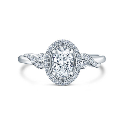 Royal Swirl Halo Diamond Engagement Ring