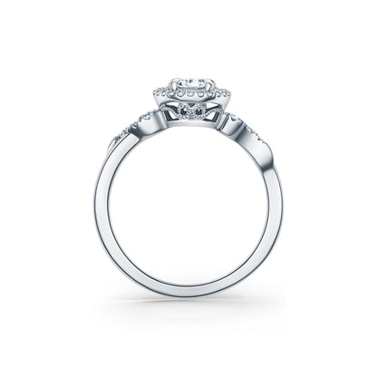 Royal Swirl Halo Diamond Engagement Ring