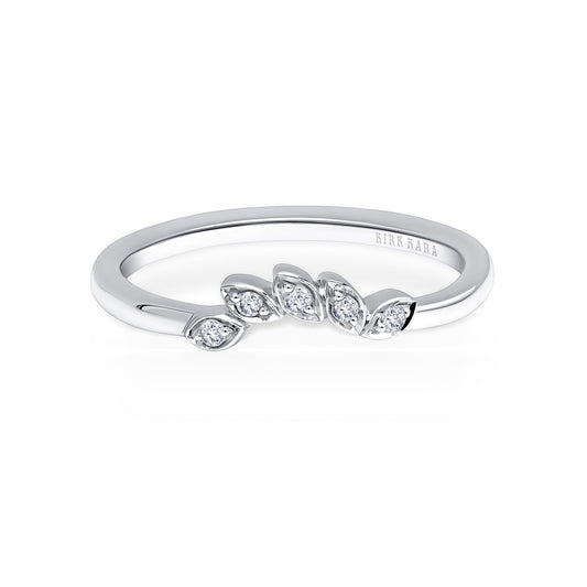 Diamond Leaf Wedding Band