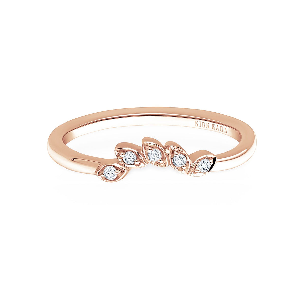 Diamond Leaf Wedding Band