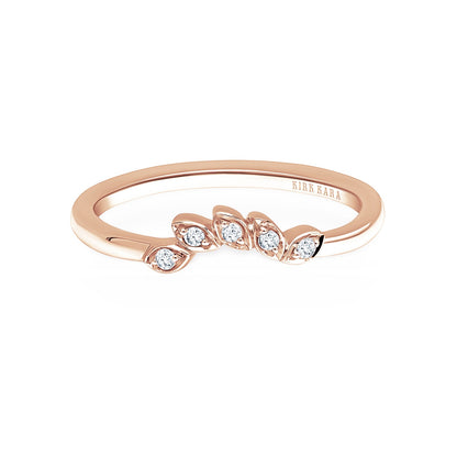 Diamond Leaf Wedding Band