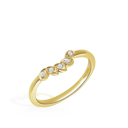 Diamond Leaf Wedding Band