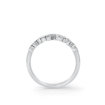 Contoured Swirl Pavé Milgrain Diamond Wedding Band