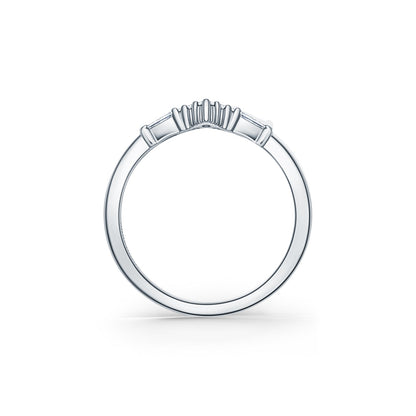 Boho V Baguette Diamond Wedding Band
