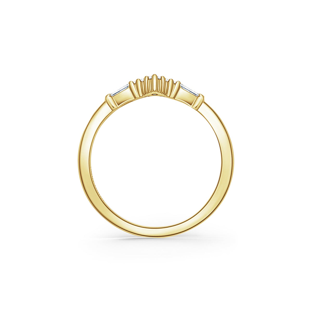 Boho V Baguette Diamond Wedding Band
