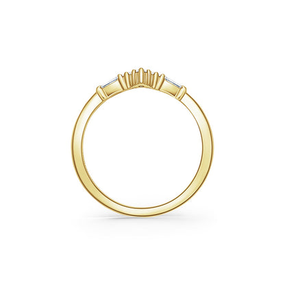 Boho V Baguette Diamond Wedding Band