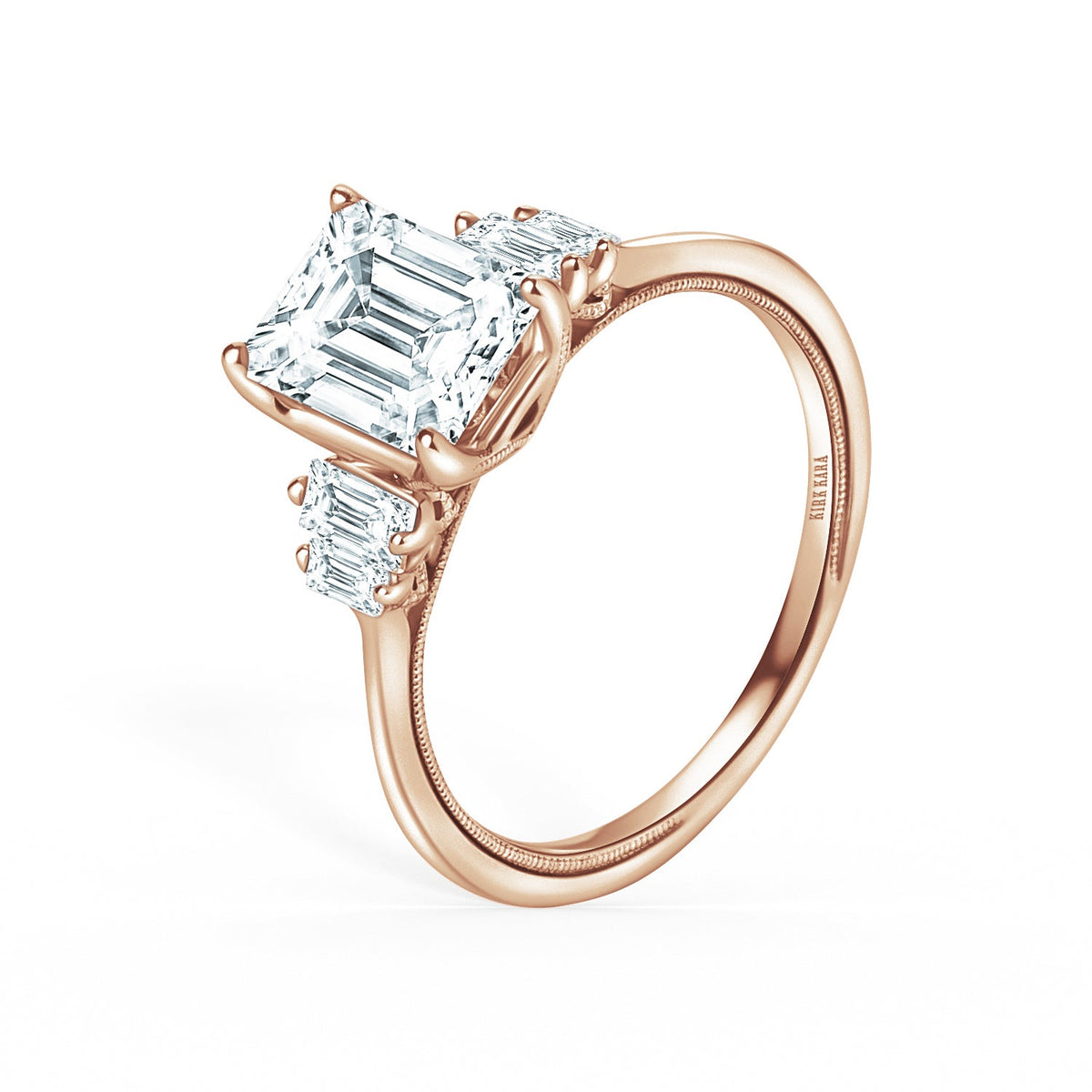 Five Stone Baguette Side Stone Diamond Engagement Ring