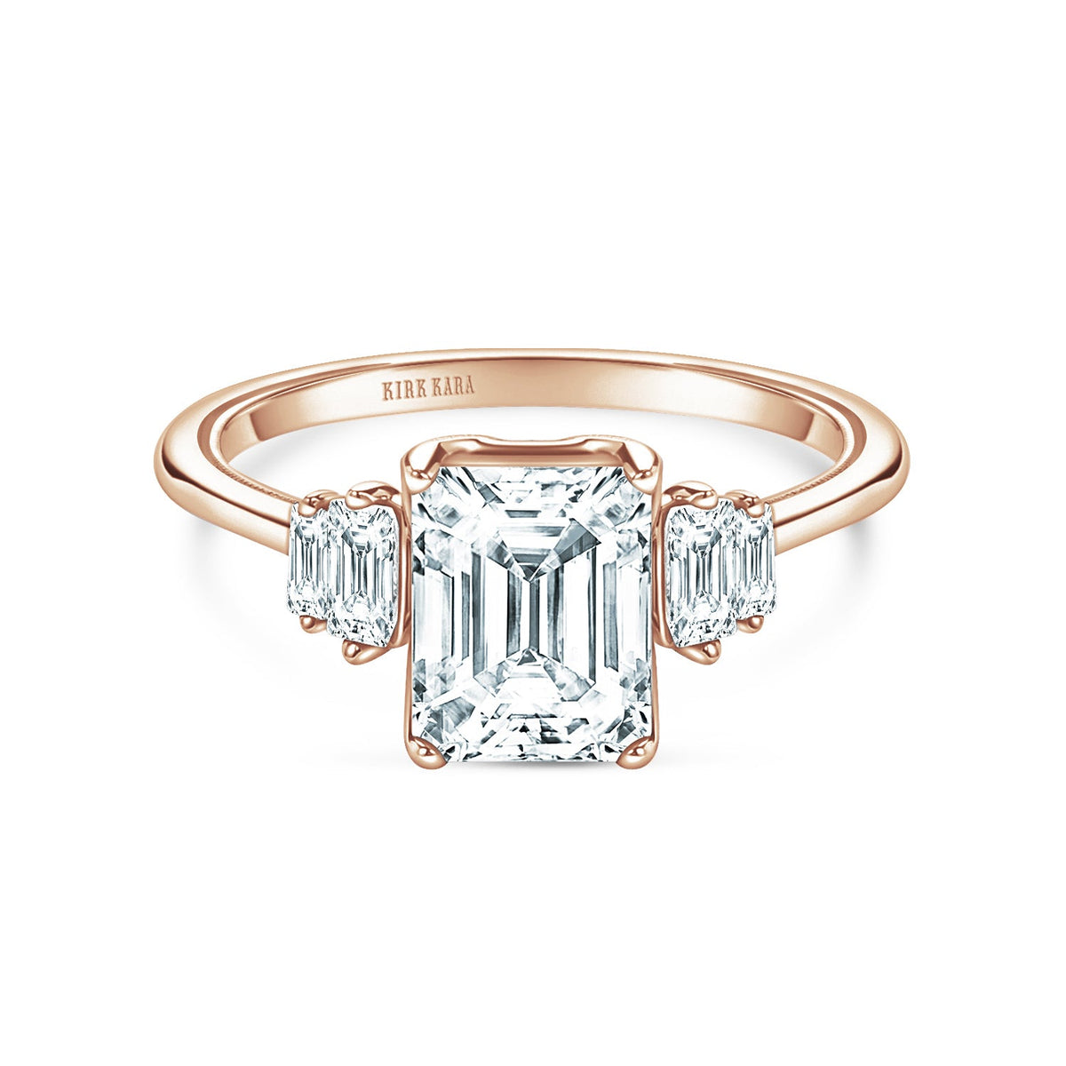 Five Stone Baguette Side Stone Diamond Engagement Ring