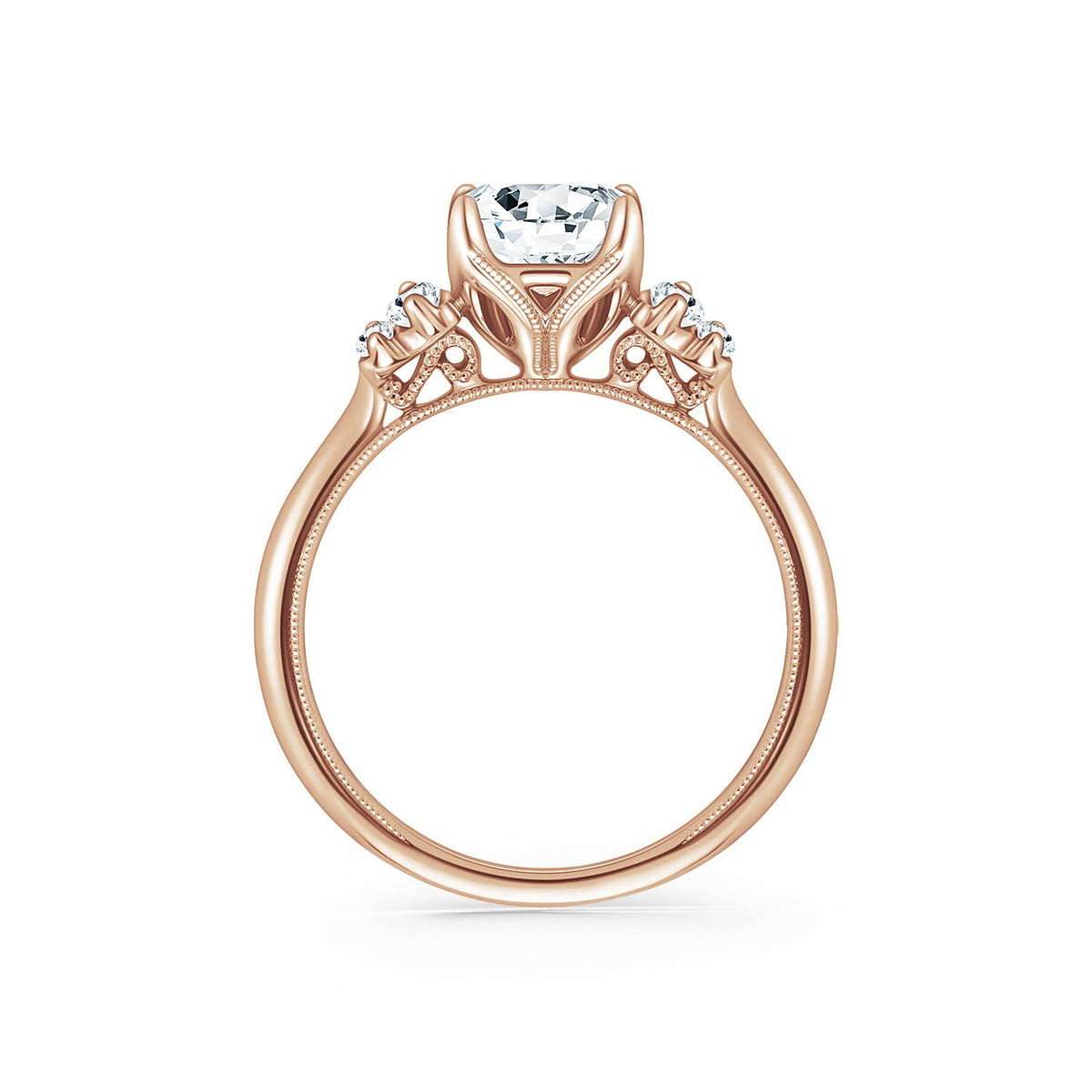 Five Stone Baguette Side Stone Diamond Engagement Ring