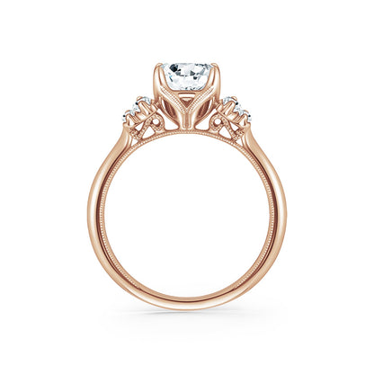 Five Stone Baguette Side Stone Diamond Engagement Ring