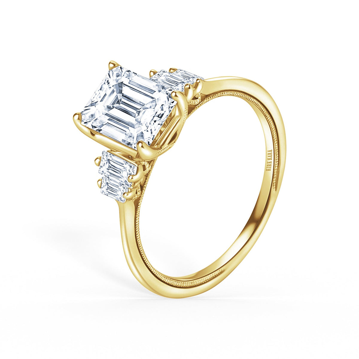 Five Stone Baguette Side Stone Diamond Engagement Ring