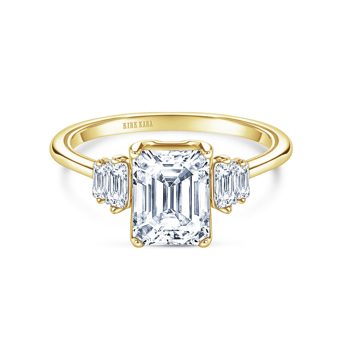 Five Stone Baguette Side Stone Diamond Engagement Ring