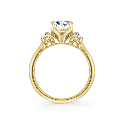 Five Stone Baguette Side Stone Diamond Engagement Ring