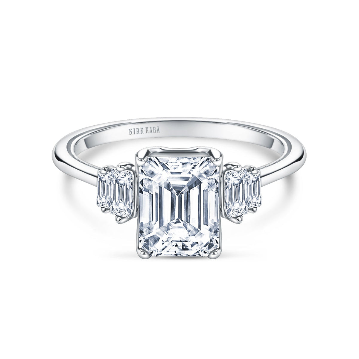 Five Stone Baguette Side Stone Diamond Engagement Ring
