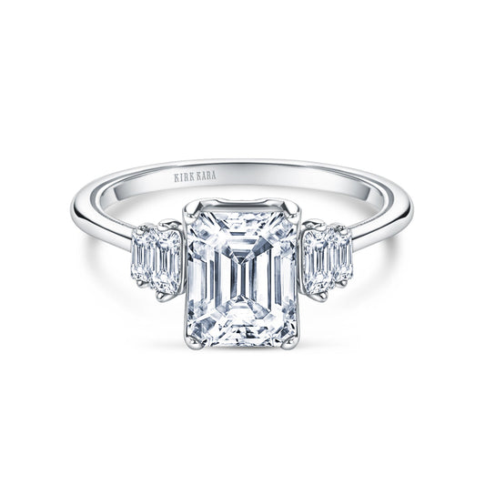 Five Stone Baguette Side Stone Diamond Engagement Ring