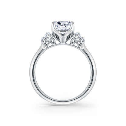 Five Stone Baguette Side Stone Diamond Engagement Ring