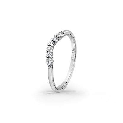 Contoured Pear Round Milgrain Diamond Wedding Band