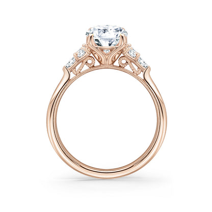 Classic Pear Round Side Stone Diamond Engagement Ring