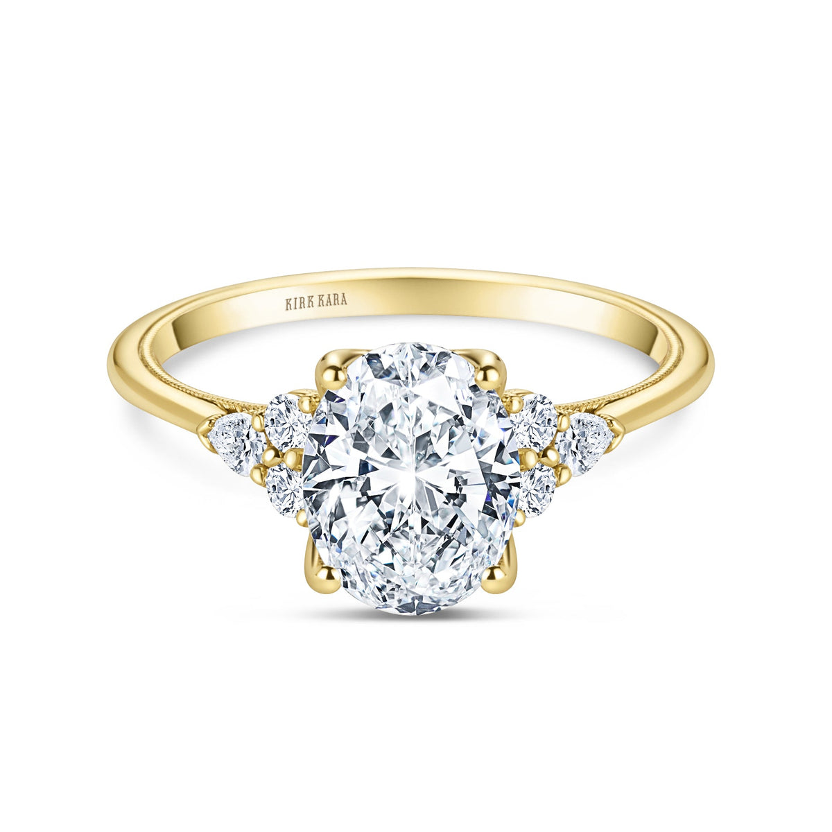 Classic Pear Round Side Stone Diamond Engagement Ring