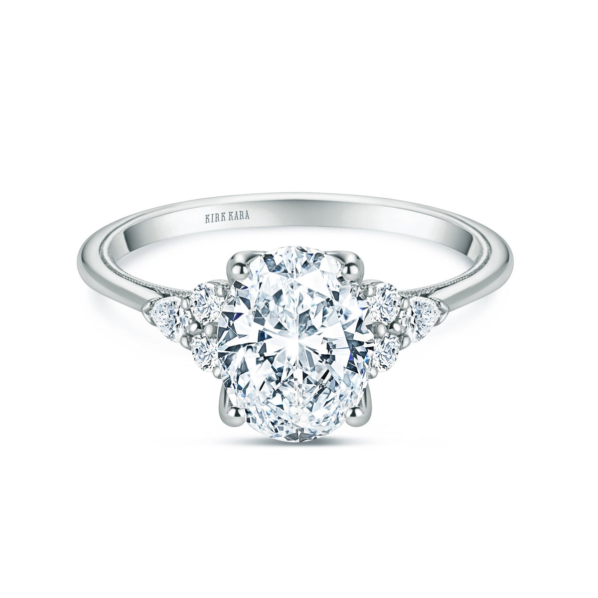 Classic Pear Round Side Stone Diamond Engagement Ring