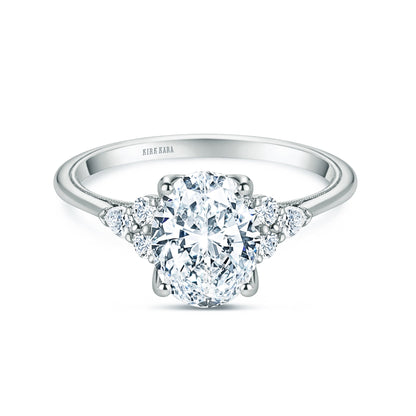 Classic Pear Round Side Stone Diamond Engagement Ring
