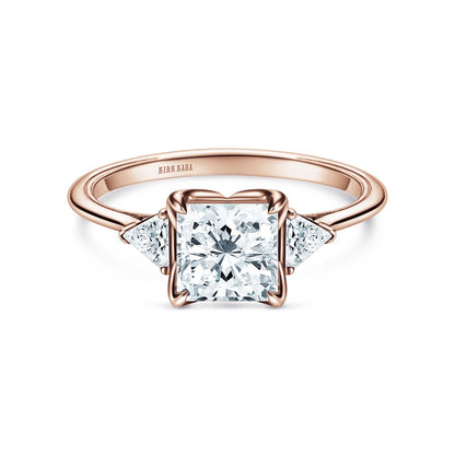 Three Stone Trillion Side Stone Diamond Engagement Ring