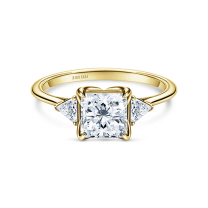 Three Stone Trillion Side Stone Diamond Engagement Ring