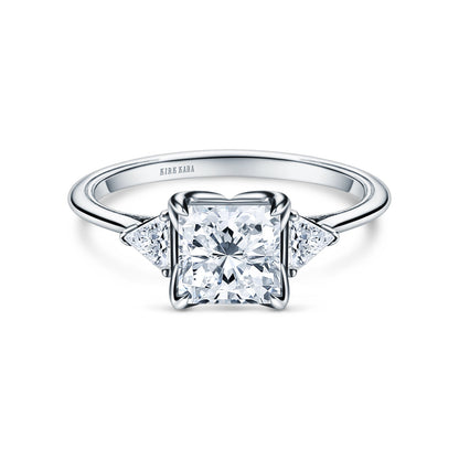 Three Stone Trillion Side Stone Diamond Engagement Ring