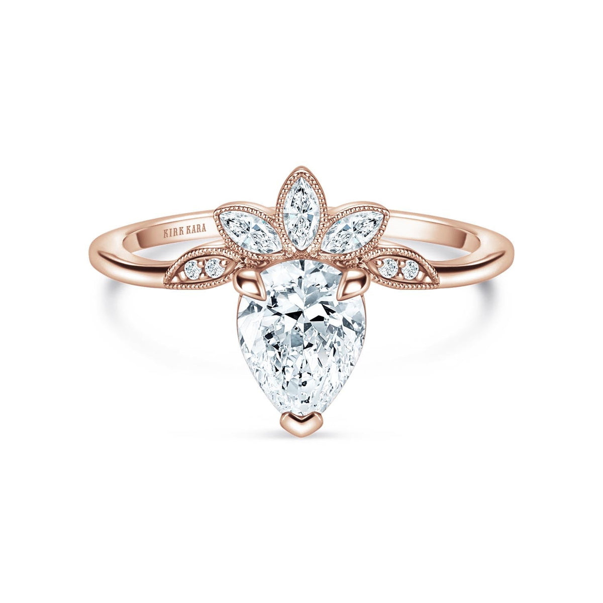 Floral Boho Floating Diamond Engagement Ring
