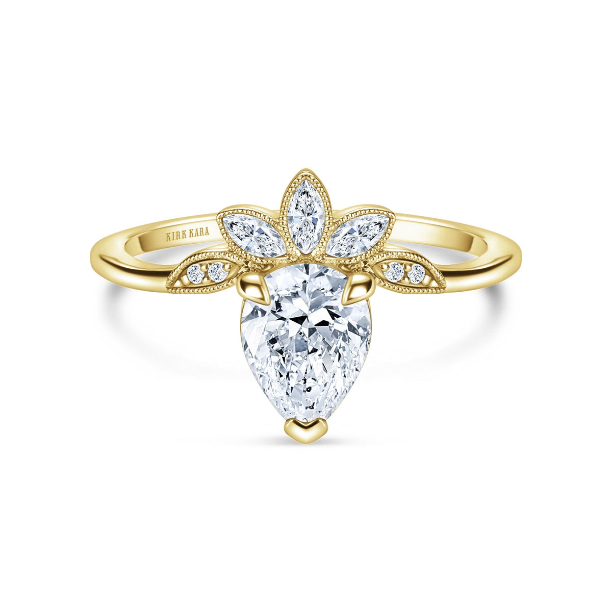 Floral Boho Floating Diamond Engagement Ring