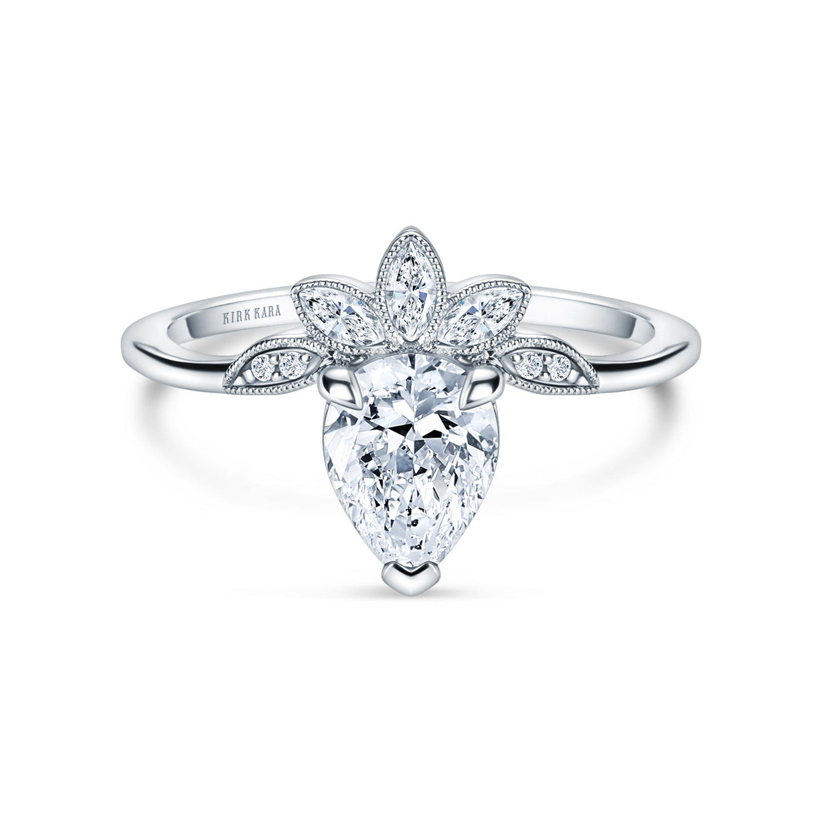 Floral Boho Floating Diamond Engagement Ring