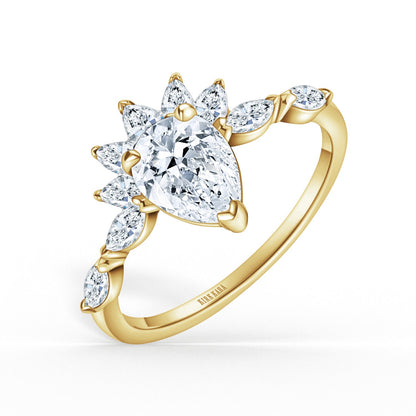 Glamorous Boho Floating Diamond Engagement Ring