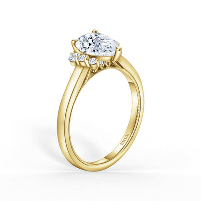 Asymmetrical Cluster Boho Diamond Engagement Ring