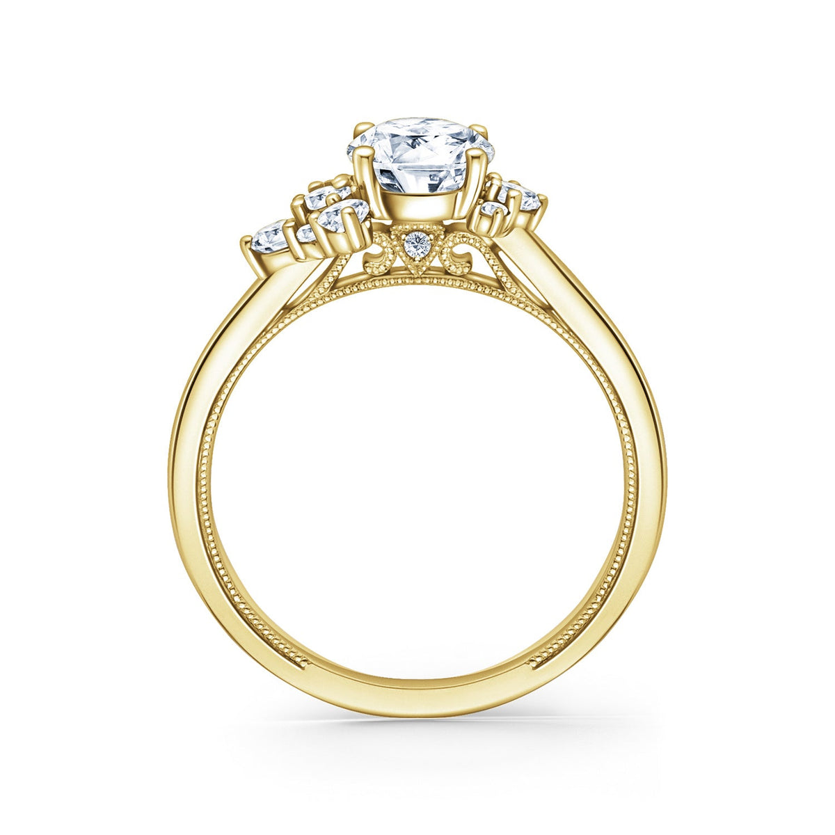 Asymmetrical Boho Diamond Engagement Ring