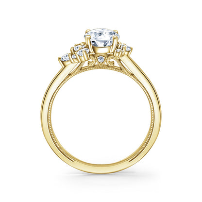 Asymmetrical Boho Diamond Engagement Ring