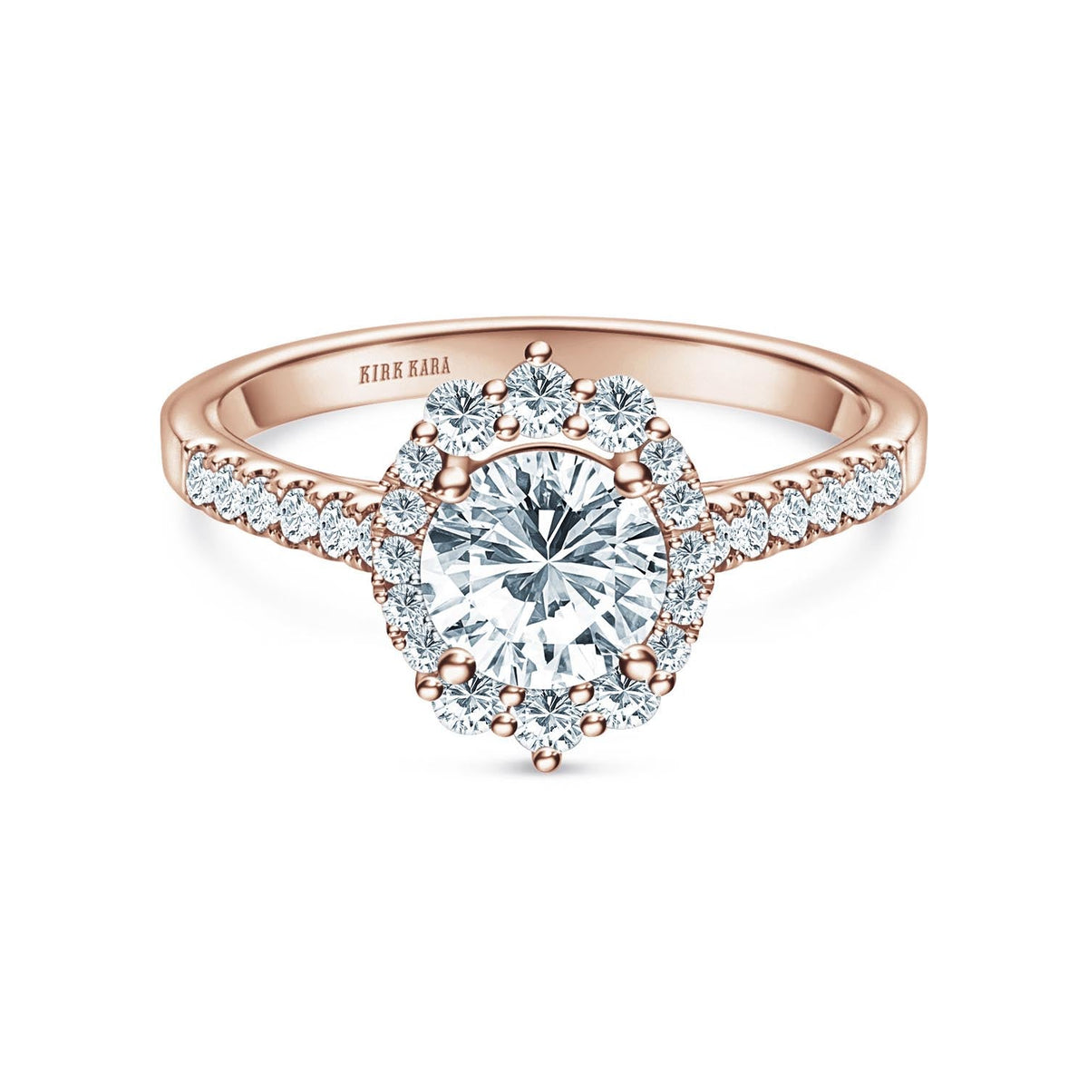 Elegant Round Graduated Halo Diamond Engagement Ring