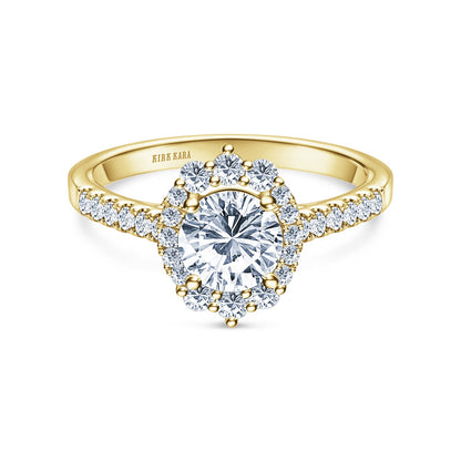Elegant Round Graduated Halo Diamond Engagement Ring